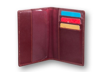 Обложка для паспорта бордовая с шелковой подкладкой 10572-09