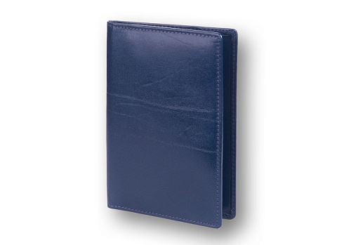 Обложка для паспорта синяя с шелковой подкладкой 10572-15