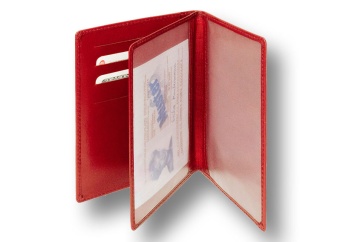 Бумажник водителя кожаный, красный 10577-06