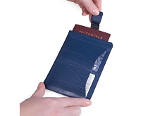 Чехол для паспорта кожаный синий 10573-15