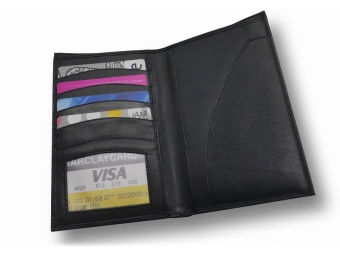 Портмоне-бумажник кожаный 10566-01 (цвет - черный)