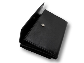 Кошелек-портмоне черный натуральная кожа 10506-01