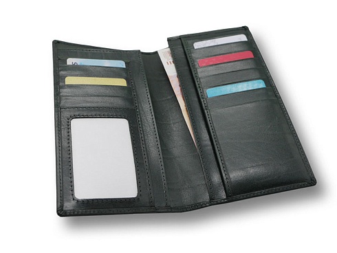 Бумажник кожаный, компактный, темно-зеленый 10513-04