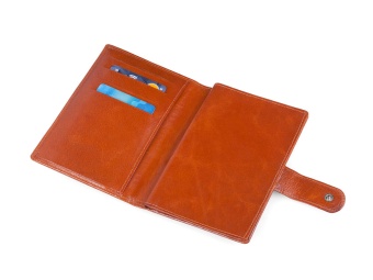 Бумажник водителя для автодокументов кожаный кранчи-коричневый 20577-05C
