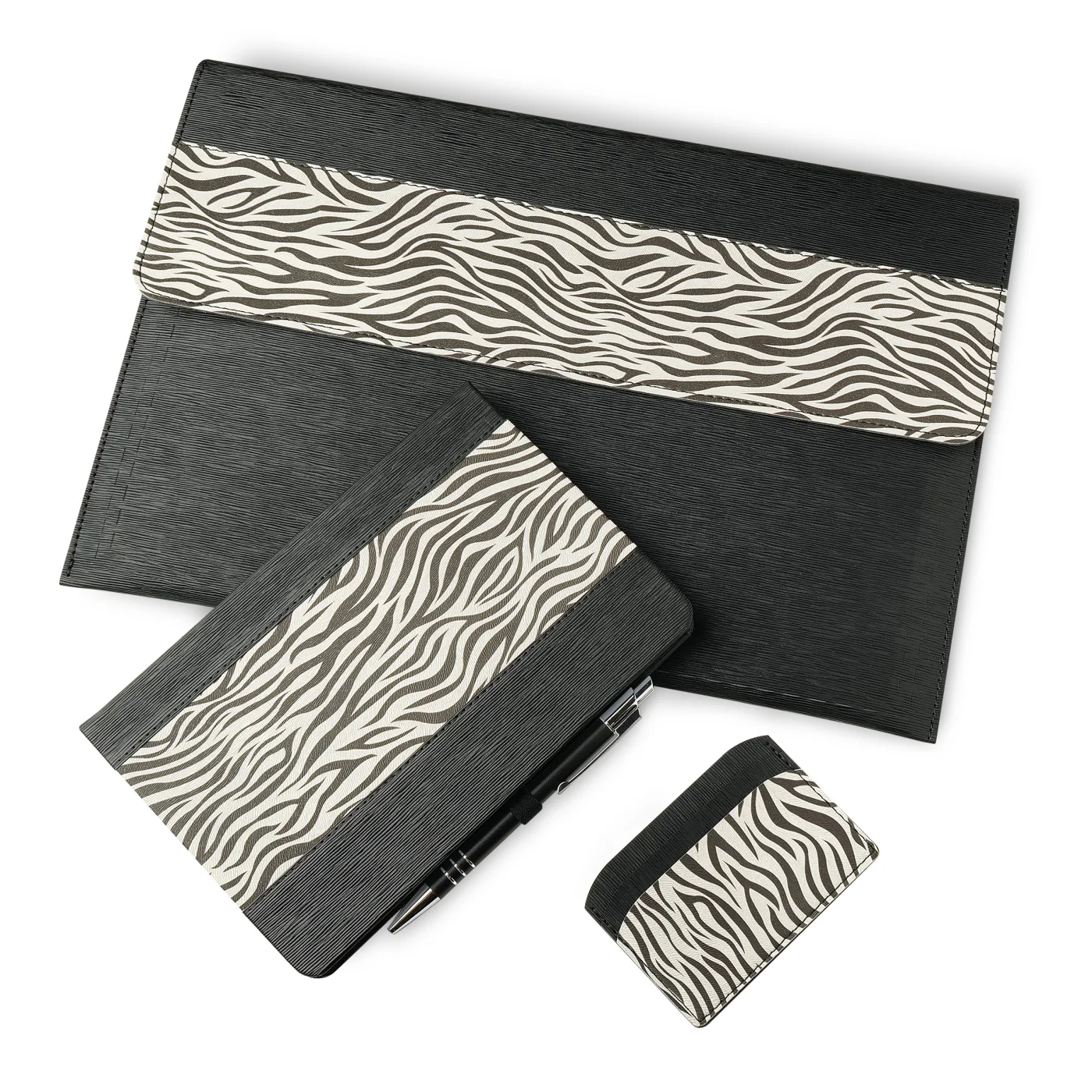 Подарочный набор Zebra: папка, ежедневник и картхолдер